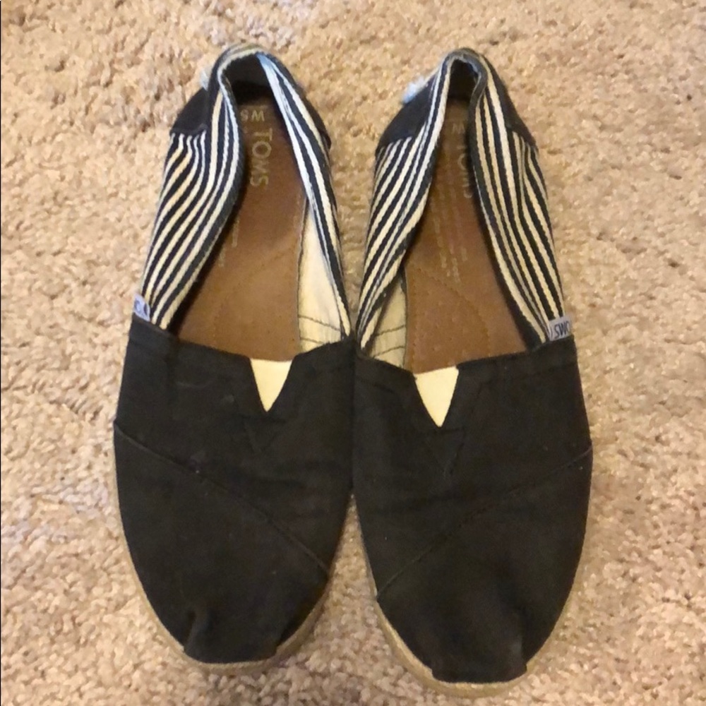 Black stripe Toms espadrilles